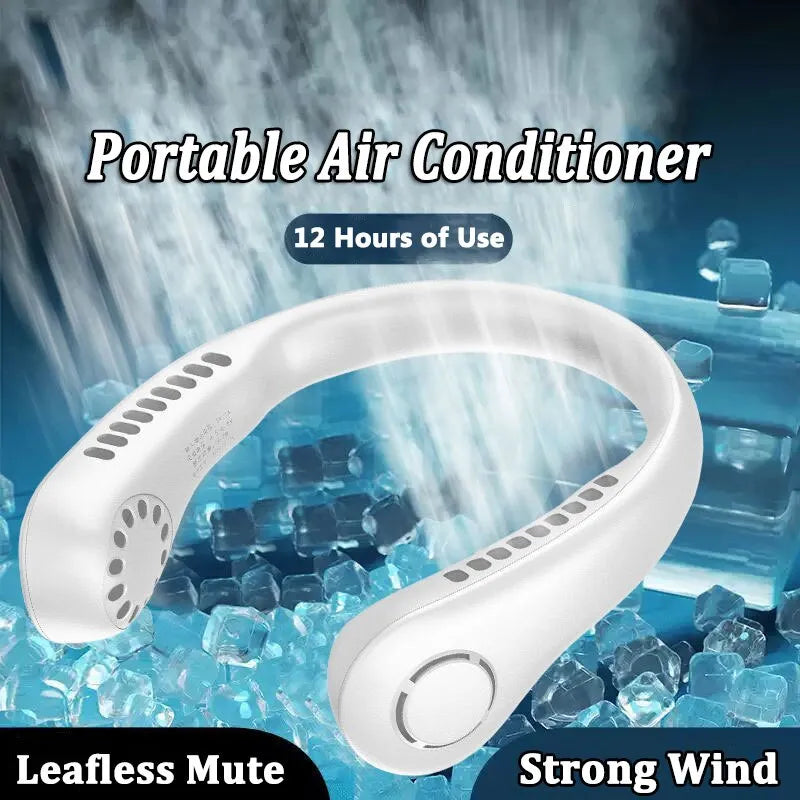 Stay Cool Anywhere โ Mini Portable Neck Fan Hands-Free Cooling Neck Fan for Summer