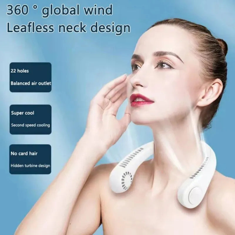 Stay Cool Anywhere – Mini Portable Neck Fan Hands-Free Cooling Neck Fan for Summer