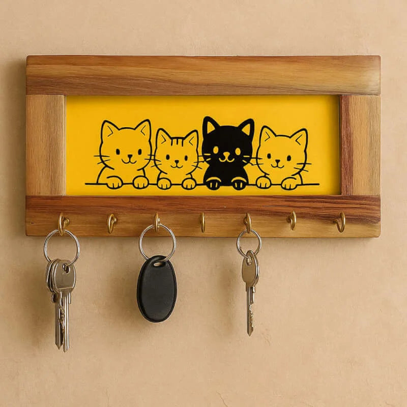 Wooden Key Holder – Stylish Wall Organizer | Keep Your Keys Safe & Organized
